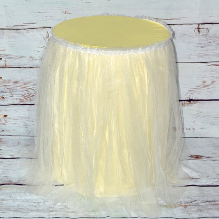 Light Yellow Tutu Pedestal Covers Kids Fairyland Party Rental