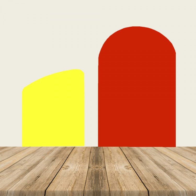 Yellow & Red Chiara Semi Round Backdrop (Set of 2) Yellow & Red Chiara Semi Round Backdrop (Set of 2)