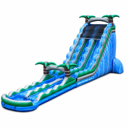 32 Ft Blue Crush Double Lane Water Slide with Slip and Slide