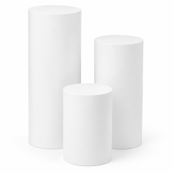 White Round Cylinder Pedestals