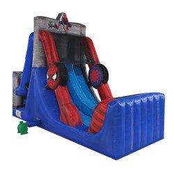 17 Ft Spiderman Water Slide Double Lane