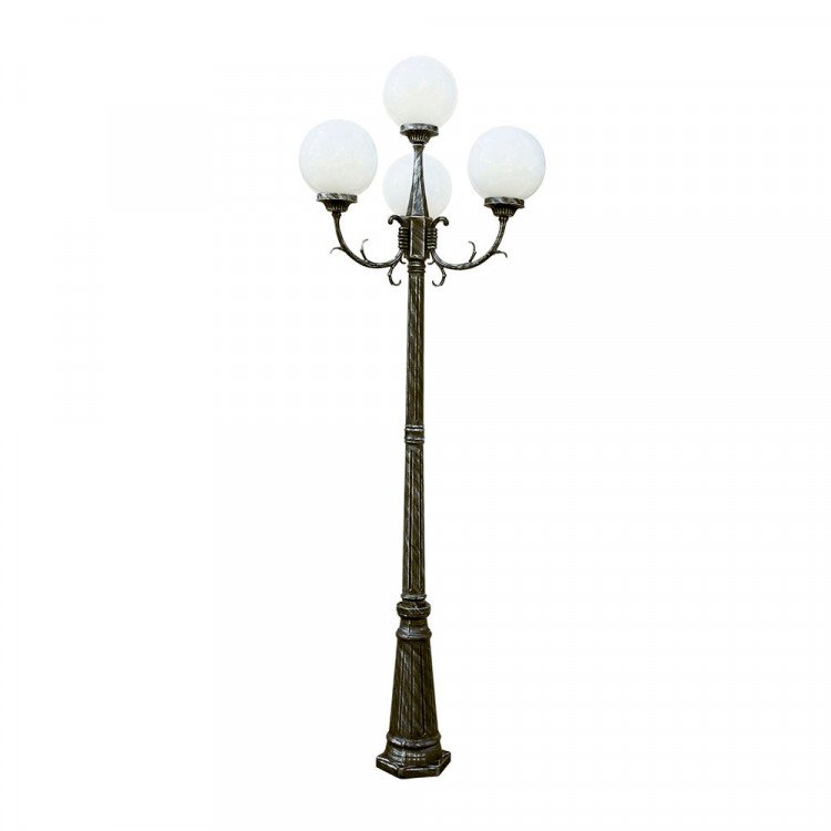 Lamp Post 4 Globes White Luminaire