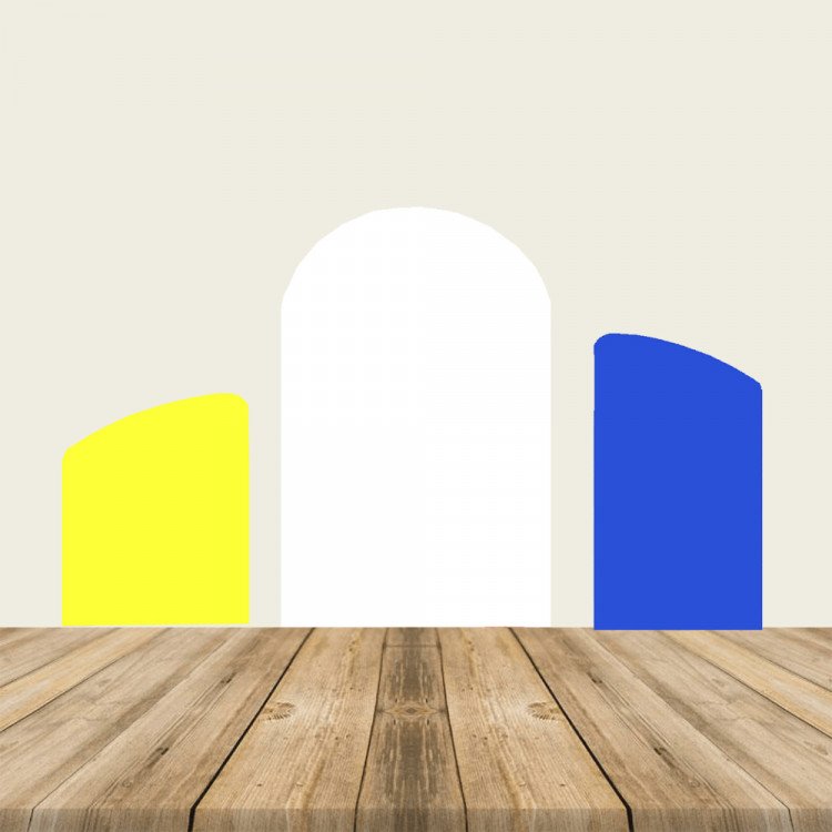 Yellow, White & Blue Chiara Backdrop (Set of 3)