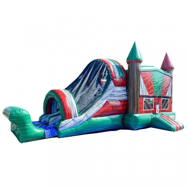 4 in 1 medieval castle module combo double lane water slide broward