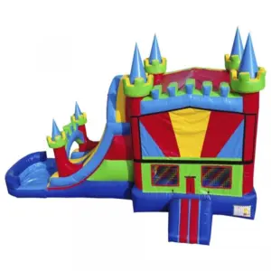 4 in 1 rainbow castle module combo double lane water slide broward Water Slides Rental Broward