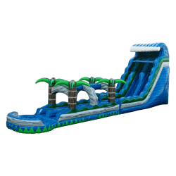 22 Ft Blue Crush Double Lane Water Slide with Slip and Slide