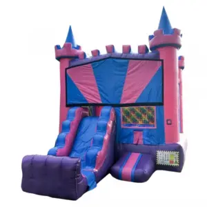 Combo Pink & Purple Castle 2 In 1 Water Slide Key Biscayne